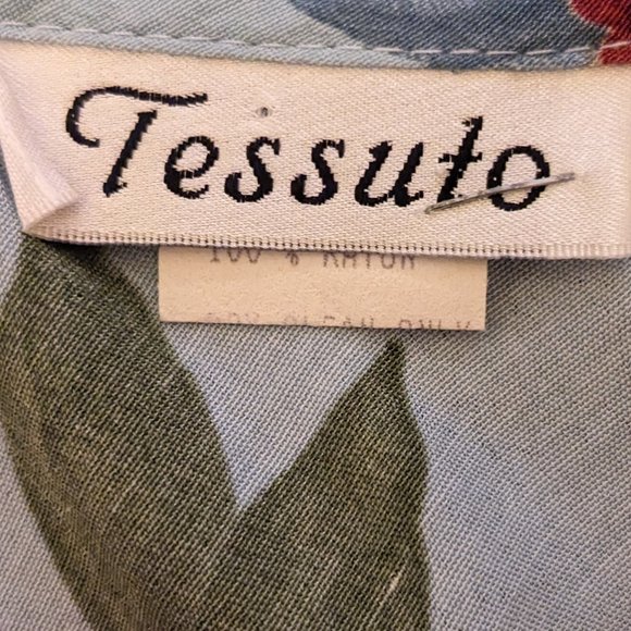 Tessuto - Blue and Red Floral Midi Dress - Picture 3 of 6